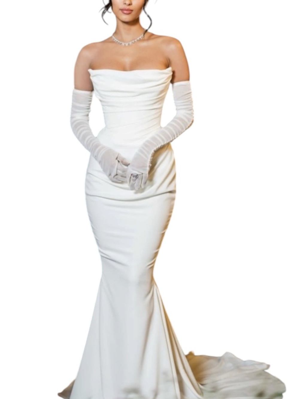 House of CB Esmee Ivory Draped White Midi Corset Dress Bridal 👰🏻‍♀️💌 🕊️💍✨